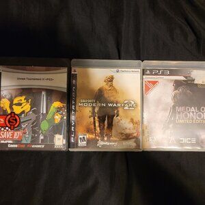PS3 Call Of Duty Modern Warfare 2 Unreal Tournament Medal Of Honor Lot Of 3 Game